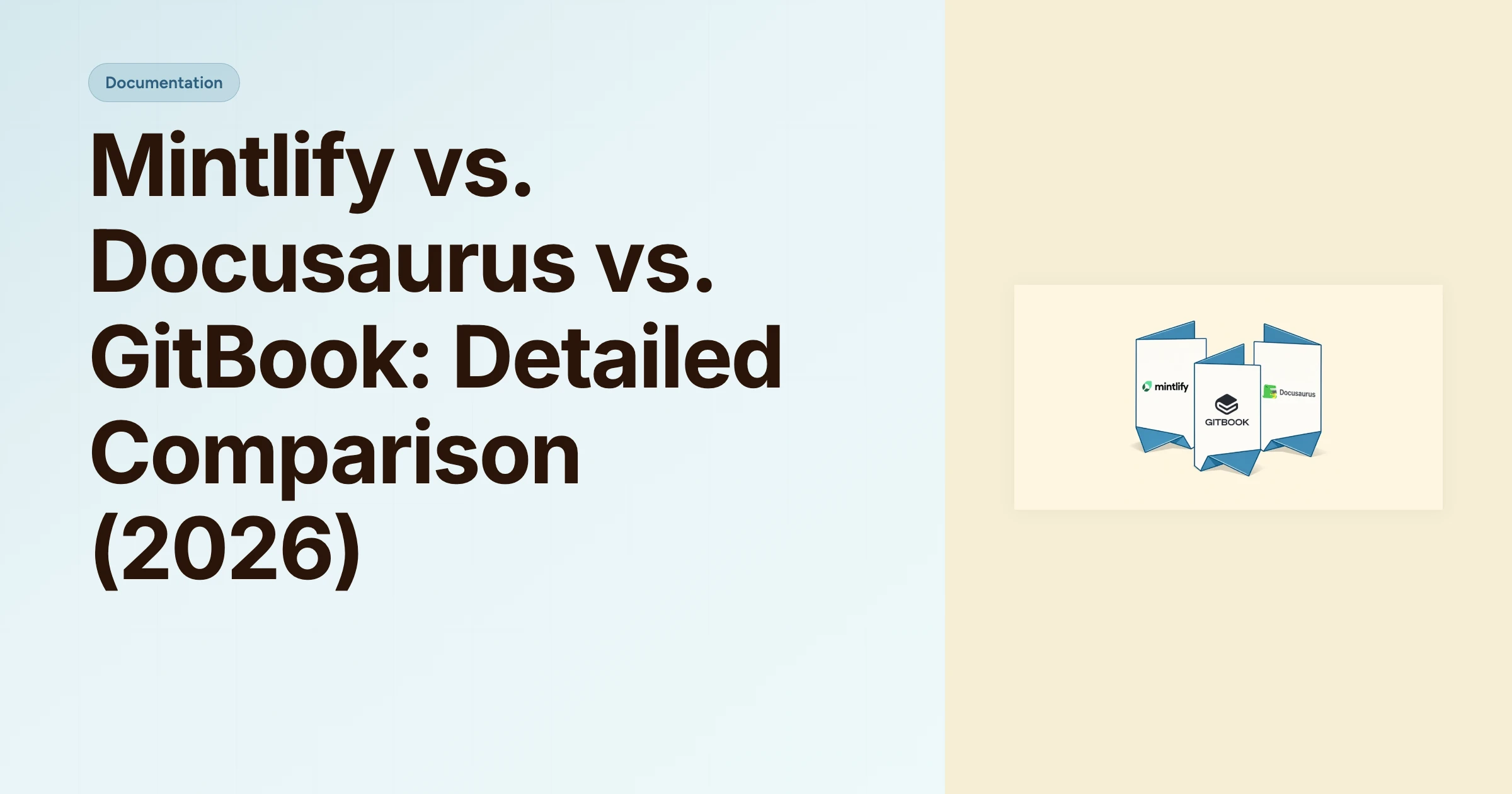 Mintlify vs. Docusaurus vs. GitBook: Detailed Comparison (2026) cover