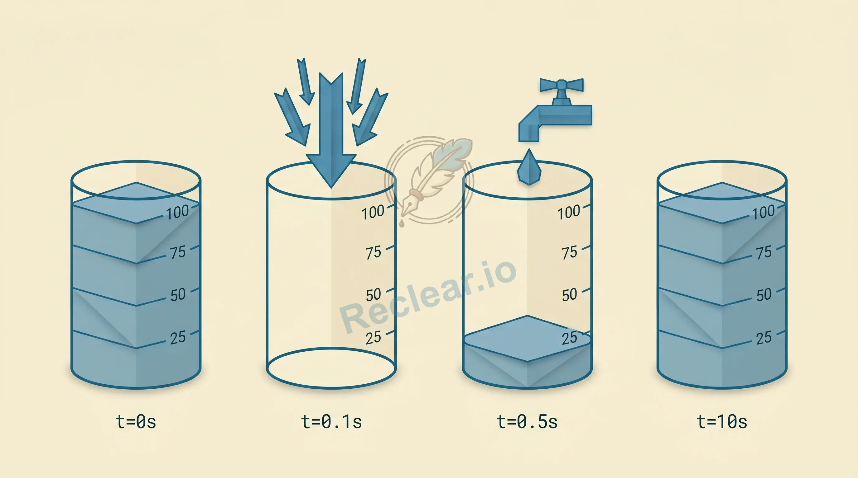 Token bucket rate limiting: bucket holds tokens that refill at constant rate; requests consume tokens; burst allowed up to capacity